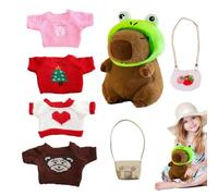 Capibara Lussuoso con Abbigliamento, Capibara che combatte con Vestiti | Capibara Plush That Abrace, Capybara Plush Decoration Nice Giocattolo per Natale