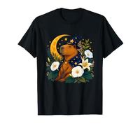 Capibara Mago sotto Mezzaluna Aura Floreale Maglietta