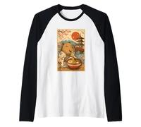 Capibara Mangiare Ramen in Un Kimono Mount Fuji Cherry Blossom Maglia con Maniche Raglan