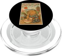 Capibara Mangiare Ramen in un Kimono Mount Fuji Cherry Blossom PopSockets PopGrip per MagSafe