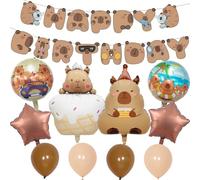 Capibara Palloncini in Alluminio Feste Kit, 11 Pezzi Palloncini Tema Capybara Compleanno Addobbi, Capybara Accessori Compleanno, Capibara Decorazioni de Fiesta per Bambini Bambina Bambino (B)