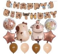 Capibara Palloncini in Alluminio Feste Kit, 11 Pezzi Palloncini Tema Capybara Compleanno Addobbi, Capybara Accessori Compleanno, Capibara Decorazioni de Fiesta per Bambini Bambina Bambino (A)