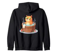 Capibara Rilassato nella Vasca Spa - Design Animale diverten Felpa con Cappuccio
