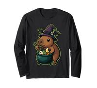 Capibara stregato Ramen nel calderone Kawaii Halloween Maglia a Manica