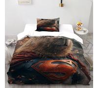 capibara superman Set Copripiumino 2 Pezzi Con Stampa 3D Animal Theme Wildlife Copripiumino Con 1 Federe Con Federe in Microfibra Ultra Morbida Single(135x200cm)
