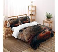 capibara superman Set Copripiumino 3 Pezzi Con Stampa 3D Animal Theme Wildlife Incluso Copripiumino Con 2 Federe in Microfibra Morbida E Leggera Super King(260x220cm)