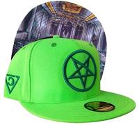 Capiche [99+ Designs] Cappello da Baseball Verde Neon, Villa Maledetta, Visiere per Uomini, Snapback Uomo, Colorato Completo, Arte Horror Spaventosa