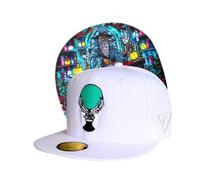 Capiche [99+ Varianti] Cappellino Snapback per Bambini Lost Wizard - Cappello Bianco con Ricamo Sfera di Cristallo Verde, Arte sottovisiera da Laboratorio Magico, Regolabile Giovani