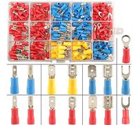 Capicorda Elettrici Connettori Elettrici Assortiti, 280 PCS Capicorda a Crimpare, 15 Tipi Capocorda Elettrico Terminale Connettori Isolati Capicorda Isolati con Crimpro a Spada e Forcella