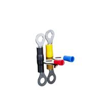 Capicorda Elettrici Terminale Ad Anello Isolato Con Capocorda Circolare Occhiello for Pressatura A Freddo Foro for Bullone In Rame AWG22-10(RD-Double Crimp-1,M10)