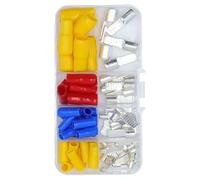 Capicorda for morsettiera presa interruttore automatico C45, capicorda in filo di rame pressato a freddo, argentato, 1-16mm², con pinze a crimpare Striscia di connessione(70 PCS)