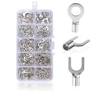 Capicorda Kit terminale nudo pressato a freddo da 320 pezzi, capicorda rotondi a forma di forcella OT/UT, terminali a crimpare in rame SNB/RNB