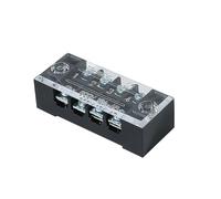 Capicorda Morsettiera fissa ad alta potenza da 4 pezzi, morsettiera for cavi con copertura trasparente, 3-8 posizioni, conduttore in rame(TB-1504)