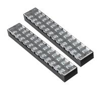 Capicorda Morsettiere ad alta potenza serie TB da 2 pezzi, connettori interamente in rame nichelato, 10/12/15/20 posizioni(TB2510)