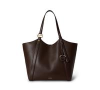 Capiente borsa a sporta in pelle di vacchetta, TASHA Marrone TU