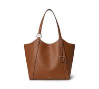 Capiente borsa a sporta in pelle di vacchetta, TASHA Marrone TU