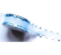 CaPiSo - Nastro in organza con cuore, 10 m, Azzurro, 20 mm