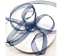 CaPiSo Nastro in organza da 10 mm (blu notte, 50 m)