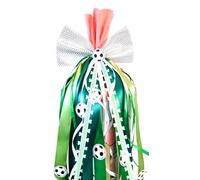 CaPiSo UNIKAT Fiocco in feltro 55 cm x 14 cm, farfalla con targhetta per nome, fiocco regalo per l'inizio della scuola e unico con protezione di design (verde calcio)