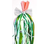 CaPiSo UNIKAT Fiocco in feltro 55 cm x 14 cm, farfalla con targhetta per nome, fiocco regalo per l'inizio della scuola, unico con protezione di design (dinosauro verde)