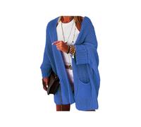 Capispalla lunghi lavorati a maglia casual, maglioni cardigan da donna, maglione cardigan lungo, maglione oversize per le donne autunno (Blue,XL)