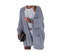 Capispalla lunghi lavorati a maglia casual, maglioni cardigan da donna, maglione cardigan lungo, maglione oversize per le donne autunno (Grey,XL)