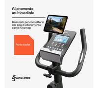 Capital Sports Helios - Cyclette Da Casa, 32 Livelli di Resistenza Magnetica, App Kinomap, Sistema SilentBelt, Sedile & Manubrio Regolabili, 12 Programmi di Allenamento, Peso Max 112 kg
