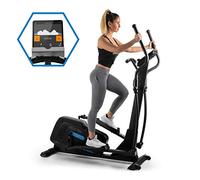 CAPITAL SPORTS Helix - Ellittica da Casa, Cross Trainer, Training Computer, Crosswalker, BT, Trasmissione Cinghia, Porta Tablet, Presa Ricarica USB, Nero, Volano 20 kg, Stile: Pro