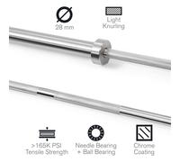 Capital Sports Hybrid Men ECO bilanciere lungo Olympic Barbell 50mm sleeve 650kg acciaio