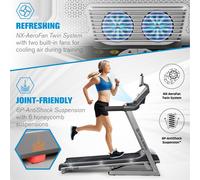 Infinity Track 2.0 tapis roulant 5 HP Bluetooth app Kinomap LCD grigio