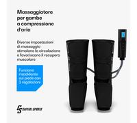 Capital Sports ReCrest - Massaggiatore per gambe | 3 camere di pressione | 5 modalità di massaggio | Telecomando | Spegnimento automatico