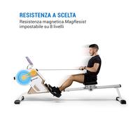 Capital Sports Stream M1 - Vogatore magnetico, 105 cm, display LC, 8 livelli, alluminio