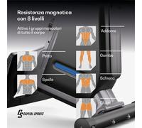 Capital Sports Themis - Vogatore magnetico, display a LED, 8 livelli, acciaio