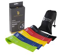 Capital Sports Uros Mini, Resistance band, set da 5 fasce elastiche, loop, 100% latex