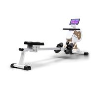 Capital Sports Vogatore Professionale Pieghevole per Casa, Rowing Machine 13L Magnetico con Monitor LCD, Vogatore ad Acqua Fitness da 80cm con Ruote per Pavimento