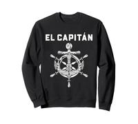 Capitan El Capitán Nautico Spagnolo Marinaio Grafico Emblema Felpa