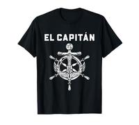 Capitan El Capitán Nautico Spagnolo Marinaio Grafico Emblema Maglietta