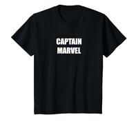 Capitan Marvel Maglietta, Bambini, Nero, 10 Anni