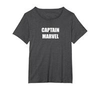 Capitan Marvel Maglietta, Donna Plus-Size, Grigio Scuro, 1X