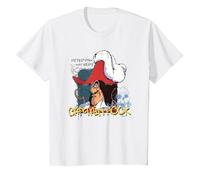 Capitan Uncino, Skull Rock dei cattivi Disney, Peter Pan era qui Maglietta, Bambini, Bianco, 2 anni