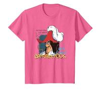 Capitan Uncino, Skull Rock dei cattivi Disney, Peter Pan era qui Maglietta, Bambini, Rosa Mélange, 2 anni