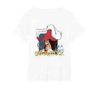 Capitan Uncino, Skull Rock dei cattivi Disney, Peter Pan era qui Maglietta, Donna plus-size, Bianco, 2X
