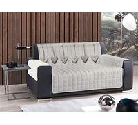 CapitanCasa Copridivano Trapuntato Antimacchia Linea Pensieri Delicati Fantasia Cuore Appeso 2 Posti Beige