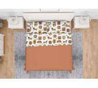 CapitanCasa Set Completo Lenzuola Letto in 100% Cotone Fantasia Cani 25GI Piazza E Mezza Cani 25GI