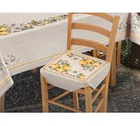 CapitanCasa Set Cuscini da Cucina per Sedie Modello Limoni Tessuto Cinigliato Aletta 6Pz Limoni