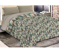 CapitanCasa Trapunta Inverno 300gr Calda Piumone Microfibra Made Italy Dis. Rombi 2 Piazze D19 Verde