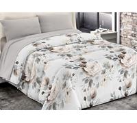 CapitanCasa Trapunta Inverno 300gr Calda Piumone Microfibra Made Italy Fantasia Flower 2 Piazze D13 Grigio