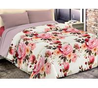 CapitanCasa Trapunta Inverno 300gr Calda Piumone Microfibra Made Italy Fantasia Flower 2 Piazze D14 Rosa