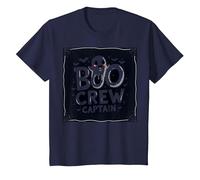 Capitano Boo Crew: Spettrale Leader della Squadra Fantasma di Halloween Maglietta, Bambini, Navy, 2 Anni