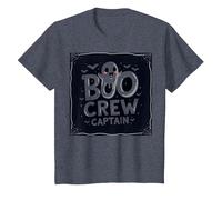 Capitano Boo Crew: Spettrale Leader della Squadra Fantasma di Halloween Maglietta, Bambini, Pervinca, 3 Anni